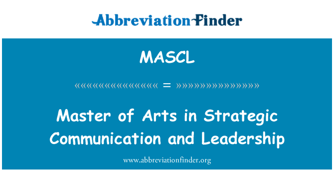 MASCL: Master of Arts în Strategic de comunicare si Leadership
