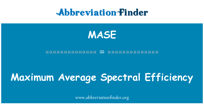 MASE: Massima efficienza spettrale media