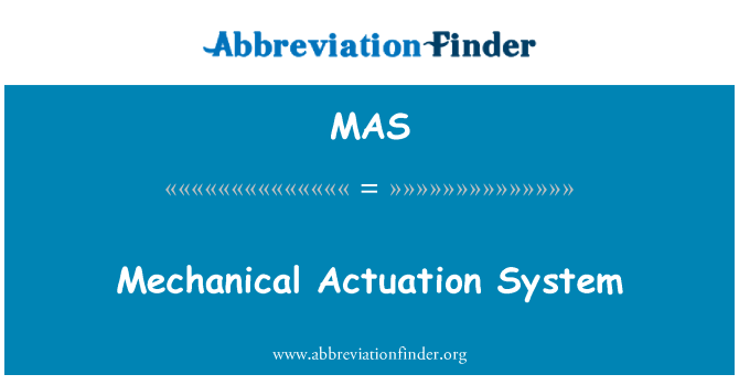 MAS: Mechanische aandrijving systeem