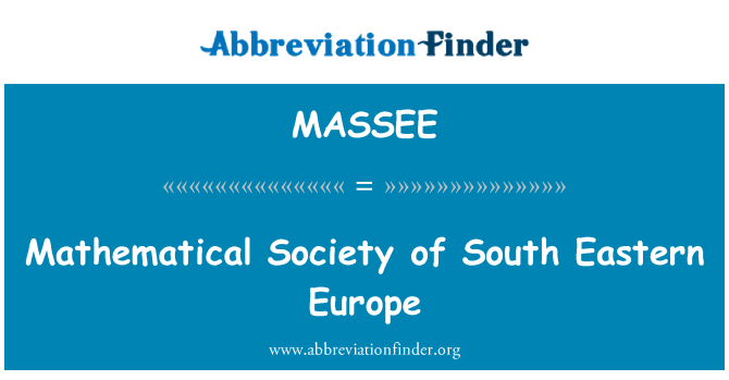 MASSEE: Mathematische Gesellschaft Südosteuropas