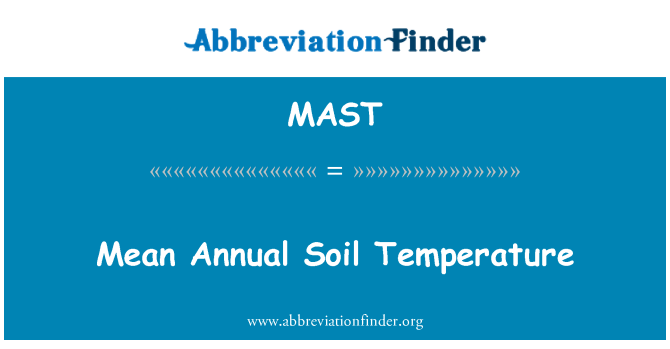 MAST: Mean Annual Soil Temperature