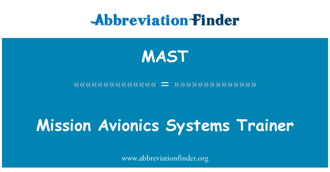 MAST: Trener systemy awioniki misji