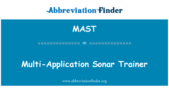 MAST: Multi-Application Sonar Trainer