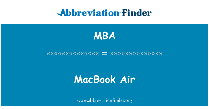 MBA: MacBook Air