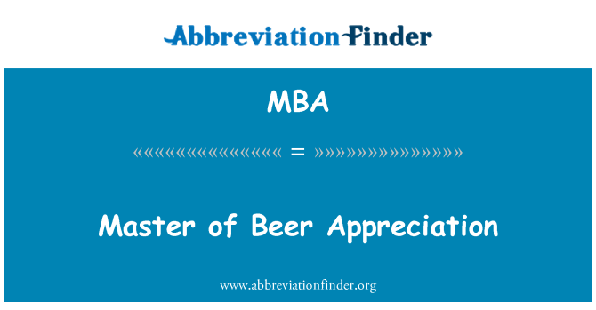 MBA: Master pivo apreciacije