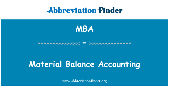 MBA: تعادل مواد حسابداری