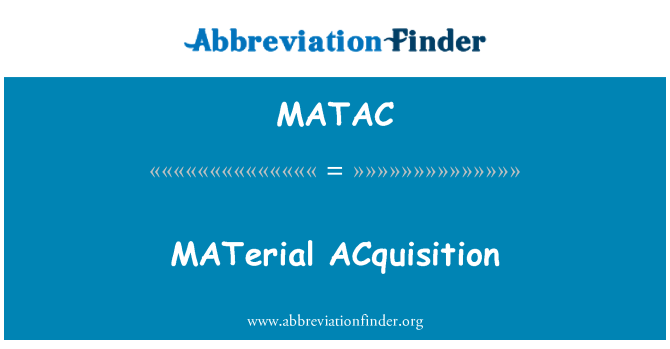 MATAC: 재료 수집