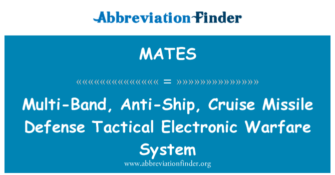 MATES: Vícepásmová, protilodní, taktické elektronické válčení systém Cruise protiraketové obrany