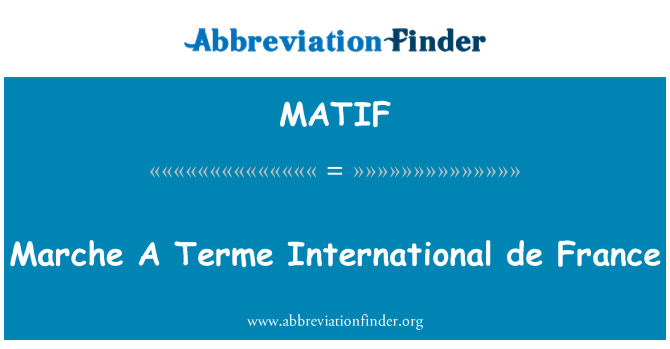 MATIF: Marche A Terme International de France