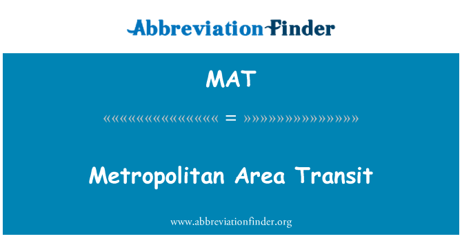 MAT: Metropolitansko območje tranzita