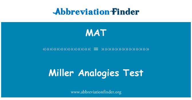 MAT: Miller analogije Test