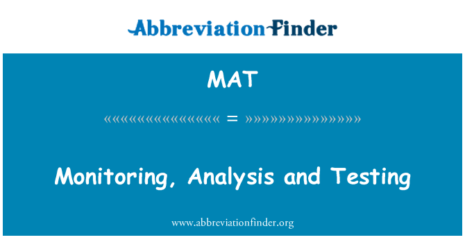MAT: Überwachung, Analyse und Test
