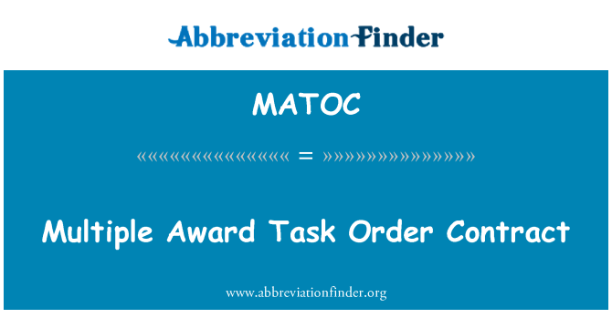 MATOC: 여러 수상 작업 주문 계약
