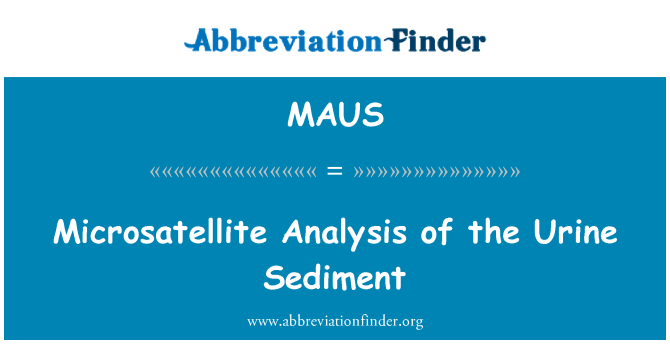 MAUS: Analiz Microsatellite de la Des pipi