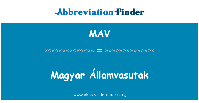 MAV: Magyar Államvasutak