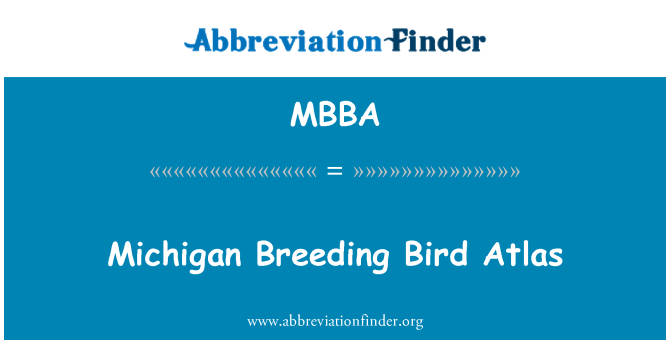 MBBA: Michigan avl Bird Atlas