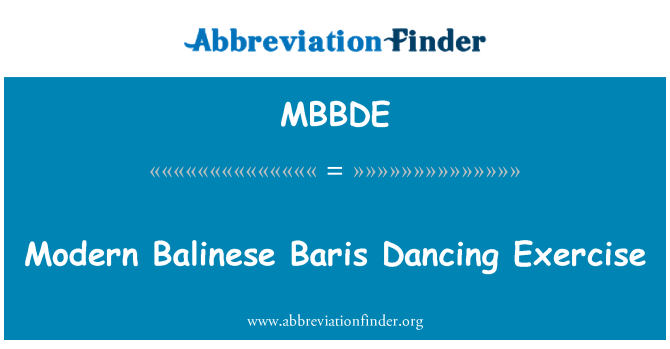 MBBDE: Moderné balinéskou Baris tanečné cvičenie