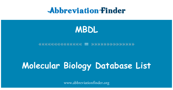 MBDL: Molecular Biology Database List