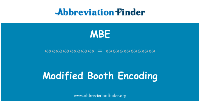 MBE: Cabina modificada de codificación