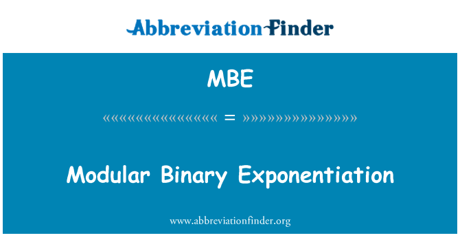 MBE: Modular Exponentiation biner