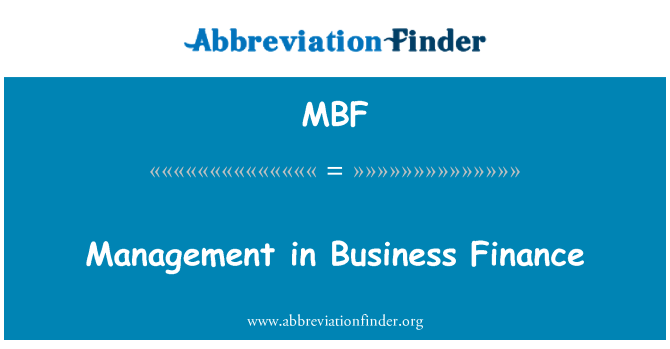 MBF: Management in Business Finance