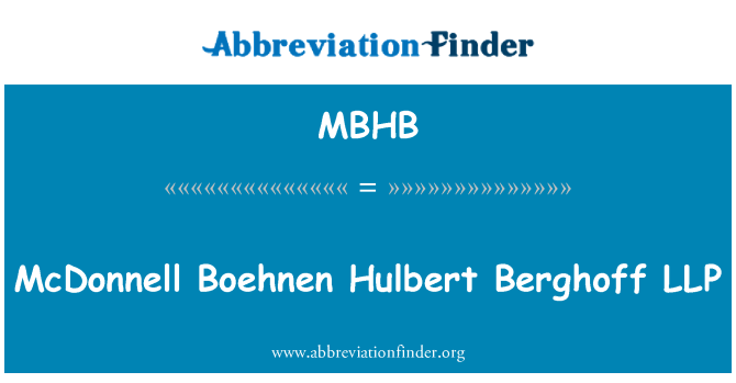 MBHB: Hulbert McDonnell Boehnen Berghoff-LLP