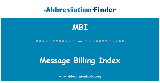 MBI: Meddelande fakturering Index