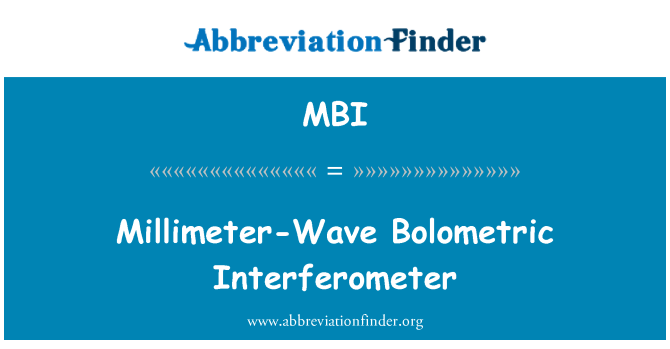 MBI: Interferometer Bolometric-מתחילים