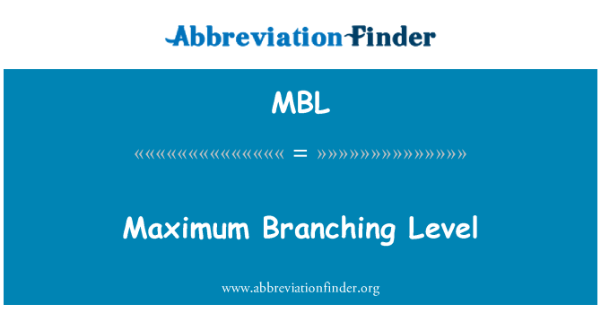 MBL: 最大的分支水準