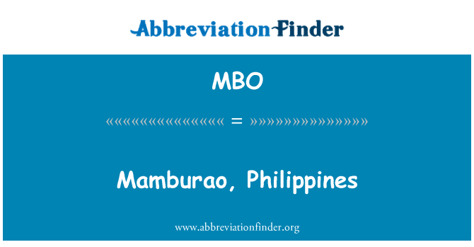 MBO: Mamburao ฟิลิปปินส์