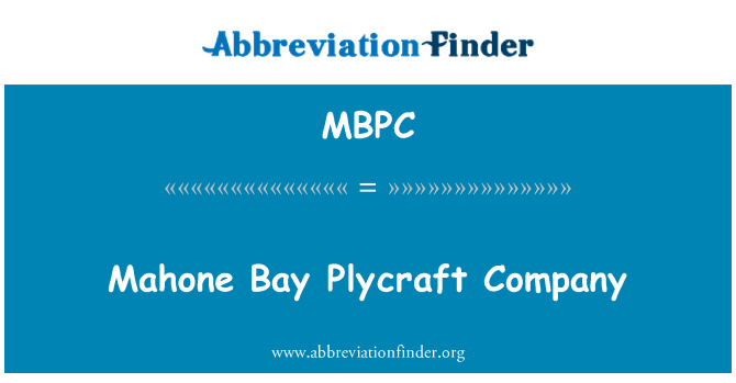 MBPC: Mahone Bay Plycraft společnost