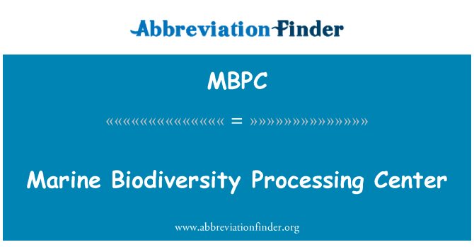 MBPC: ศูนย์ประมวลความหลากหลายทางชีวภาพทางทะเล