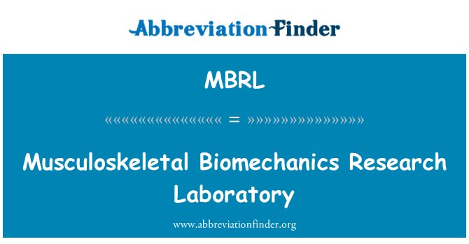 MBRL: Musculoskeletal Biomechanics अनुसंधान प्रयोगशाला