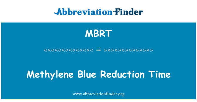 MBRT: Methylenová modř snížení času