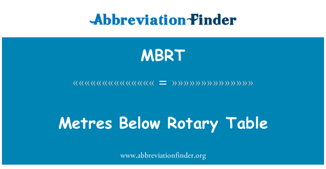 MBRT: 米以下回转工作台