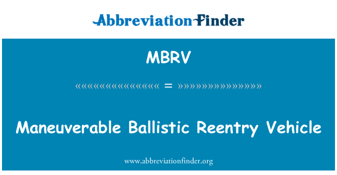 MBRV: Maneuverable ballistiliste atmosfääri taassisenevate sõidukite