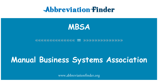 MBSA: Manuelle Systeme Wirtschaftsverband