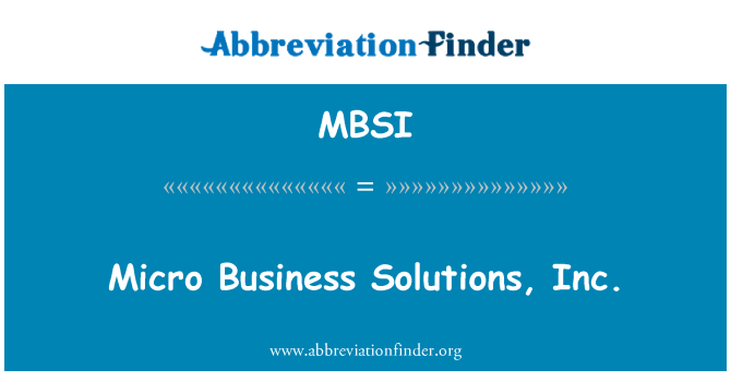 MBSI: מיקרו עסקים פתרונות, inc...
