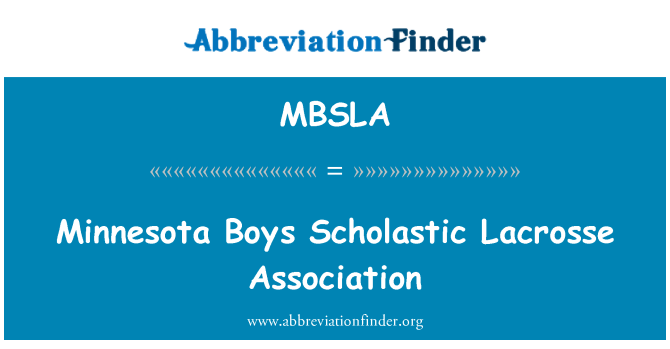 MBSLA: Minnesota Boys Scholastic Lacrosse Association