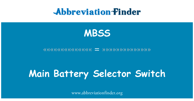MBSS: Hovedbatteri omskifter