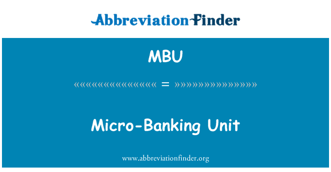 MBU: 微观银行股