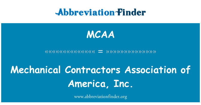 MCAA: Kontraktor mekanik Association of America, Inc