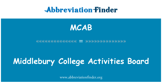 MCAB: Middlebury College Board aktivity