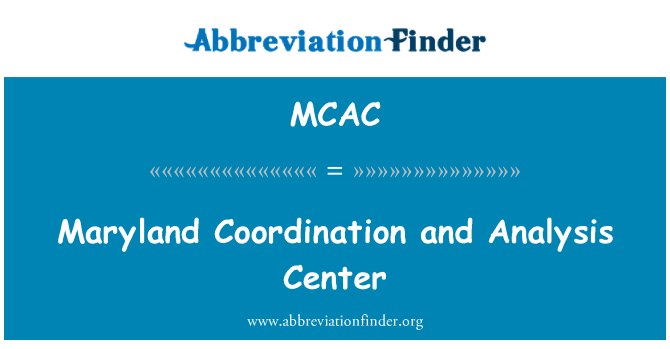 MCAC: メリーランド州の調整と分析センター