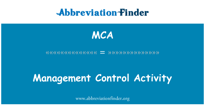 MCA: Management Control Activity