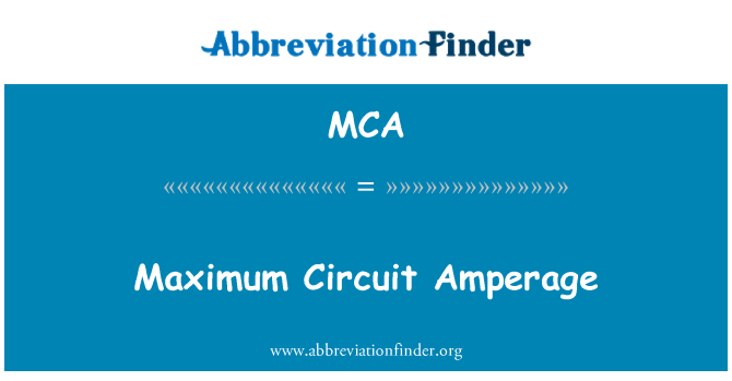 MCA: Amperage Cylchdaith uchafswm