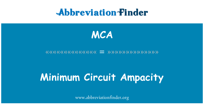 MCA: Minimum devre Ampacity