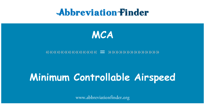 MCA: Minimum kontrollerbar Airspeed