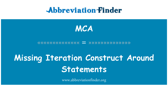 MCA: 语句周围的失踪迭代构造。