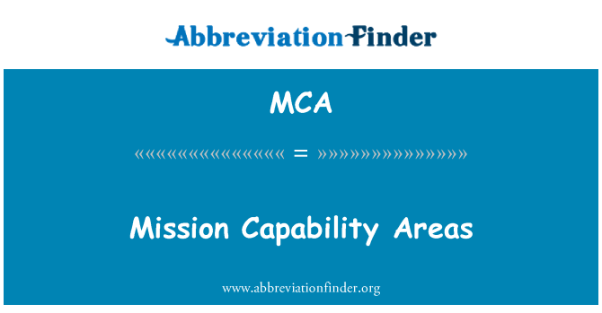 MCA: Mission Capability Areas